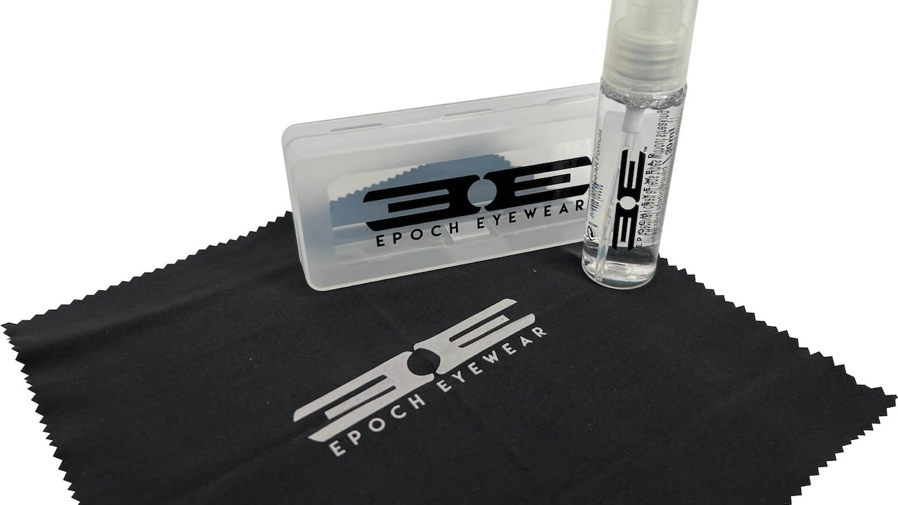 epoch cleaning kit with cleaning solution microfiber cloth and case
