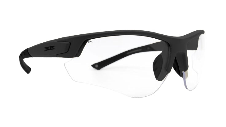 Grunt Tactical Sport Sunglasses with black frame and clear mirror lenses